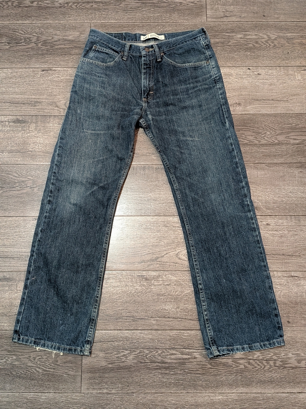 Vtg Lee Regular Fit Straight Leg Jeans Mens 32x30 100% Cotton Blue Denim México